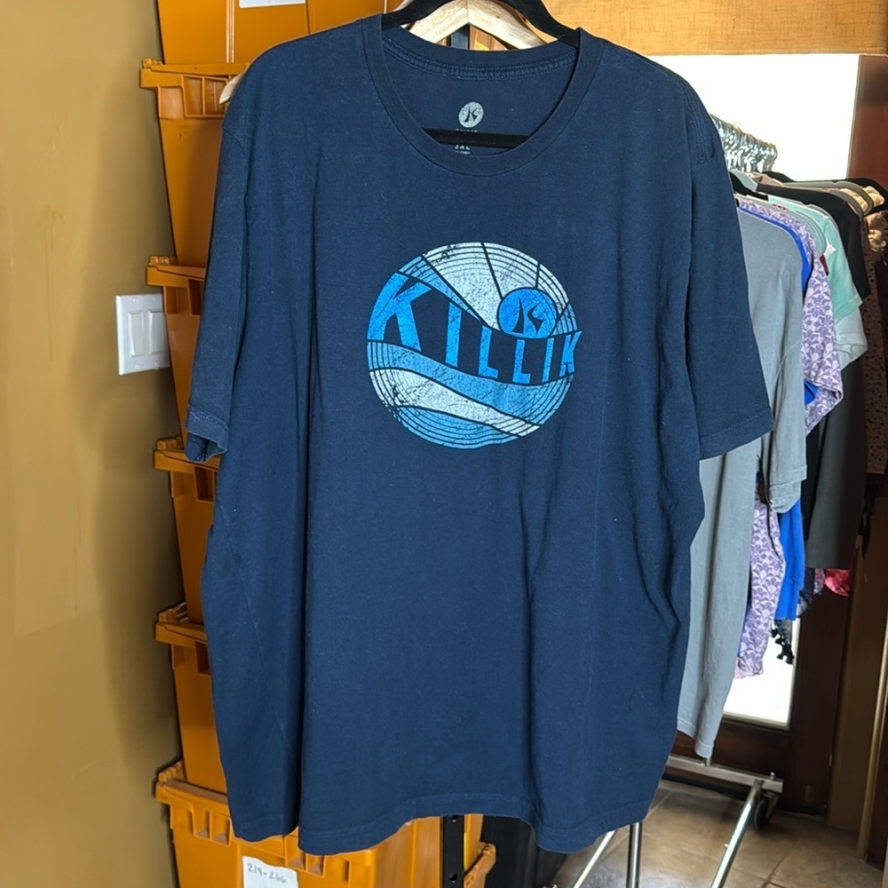 KILLIK T-Shirt Navy Blue Short Sleeve Pull Over Men's Sportsman Wear Size 3XL